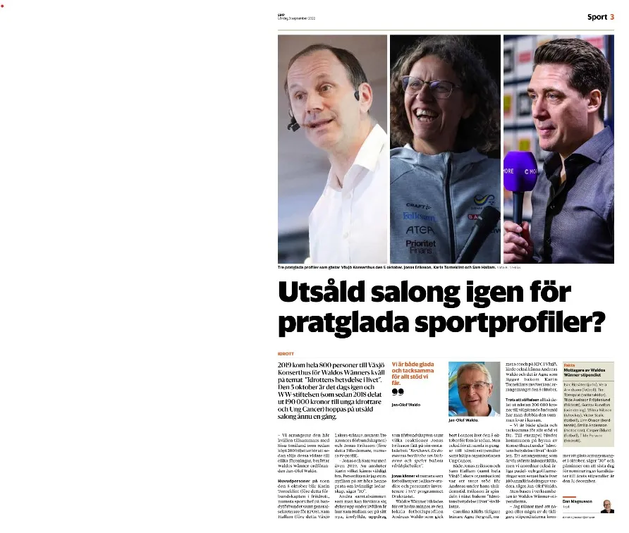 Artikel i Smålandsposten 20220903