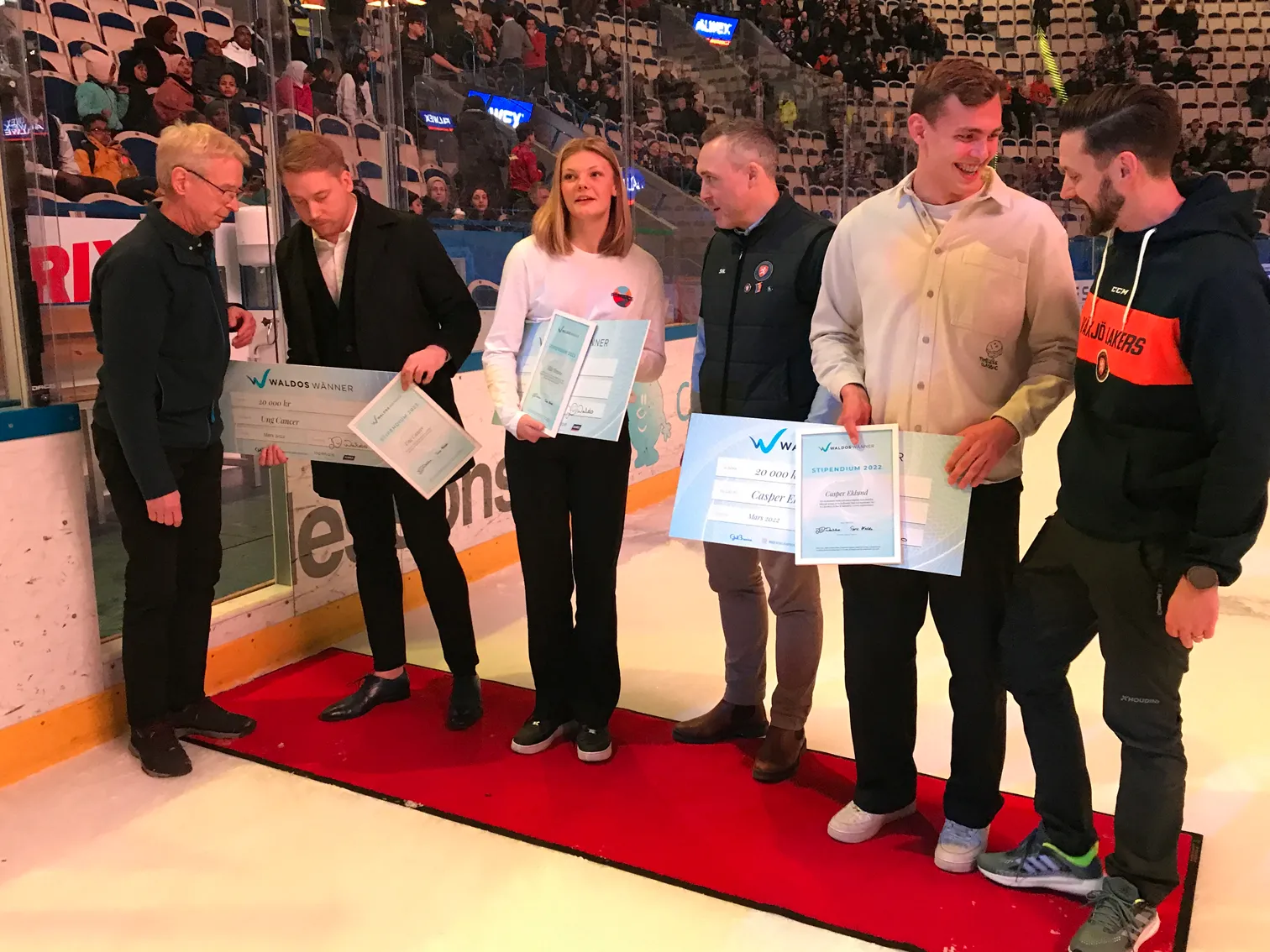 Stipendieutdelning på röda mattan i Vida Arena